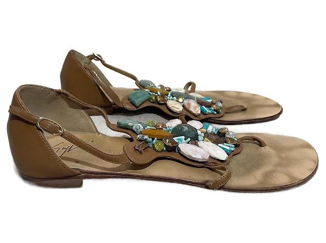 Sandali GIUSEPPE ZANOTTI T.EU 38.5 Pelle Cammello
