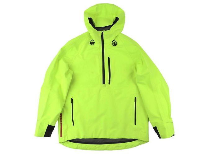 Prada Fluorescent Yellow Green Gore-tex Half Zip Pullover Jacket