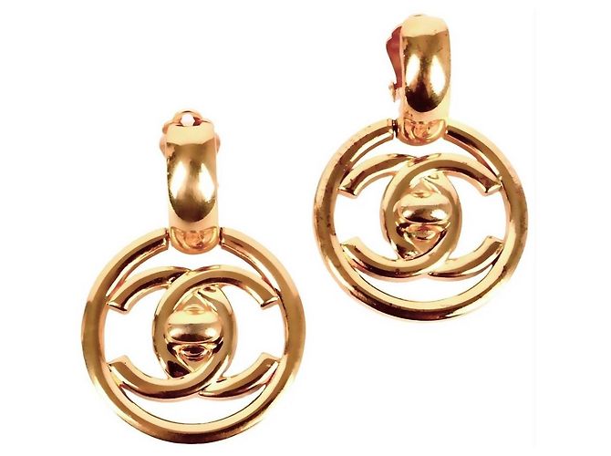 Chanel Ohrringe goldfarben Metall Golden