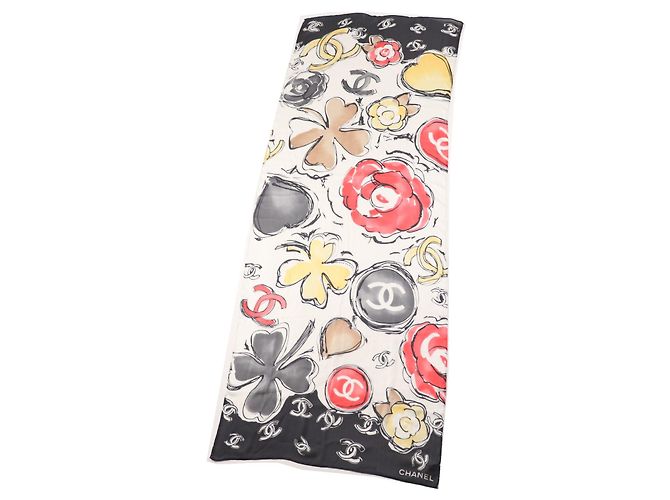 Sciarpa in seta COCO Mark floreale di Chanel Multicolore