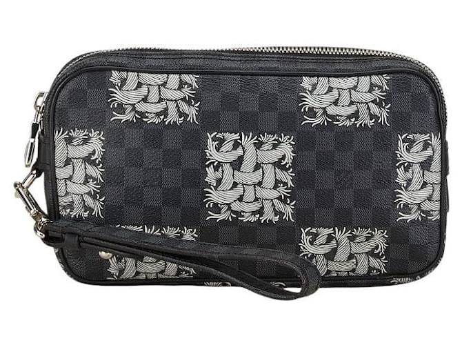 Clutch Volga Damier Graphite Louis Vuitton N61228 Preto Lona  ref.1890060