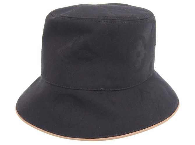 Louis Vuitton Monogram Bucket Hat Reversible Black