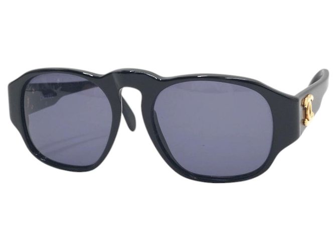Chanel Vintage Coco Mark Square Sunglasses Black