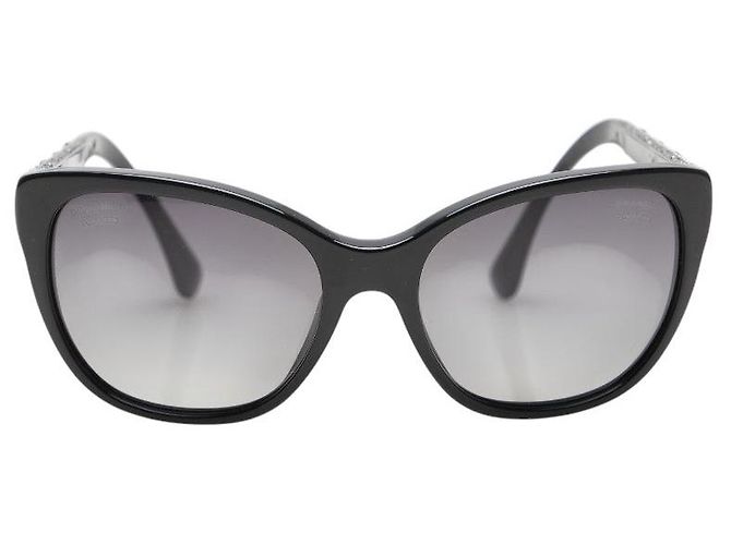 Chanel Coco Mark Rhinestone Sunglasses 5299-B Black