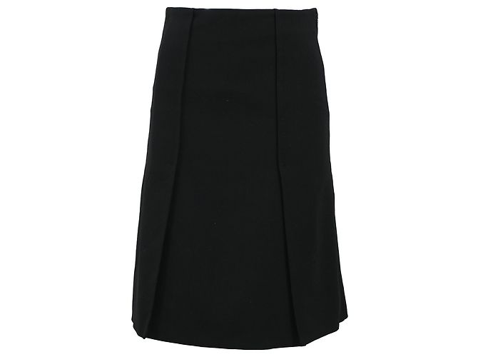 Falda midi A-line de lana negra con paneles Proenza Schouler Negro