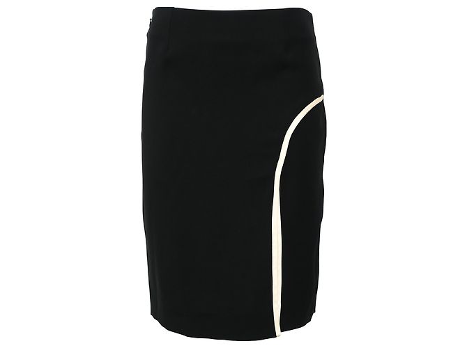 Lanvin Mini Bleistiftrock mit Paspel aus schwarzer Viskose