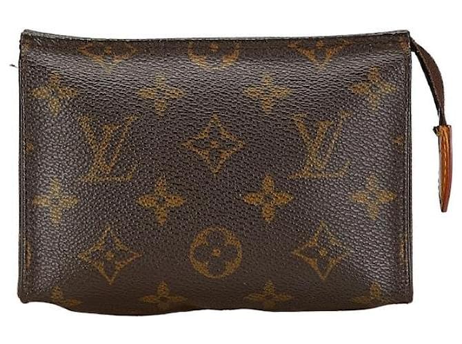 Clutch Pochette Toilette 15 Monogram da Louis Vuitton em couro PVC marrom Lona  ref.1890790