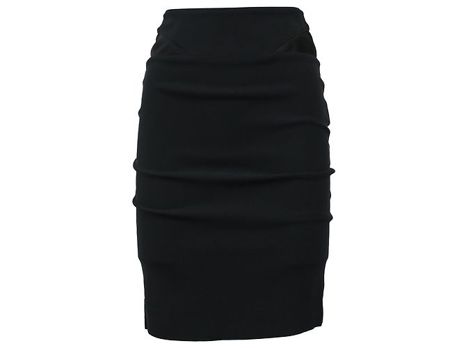 Saia mini ajustada Viktor & Rolf em viscose preta Preto