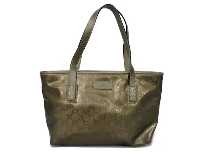 Gucci GG Imprime Tote Bag Golden Metallic Cloth Joli