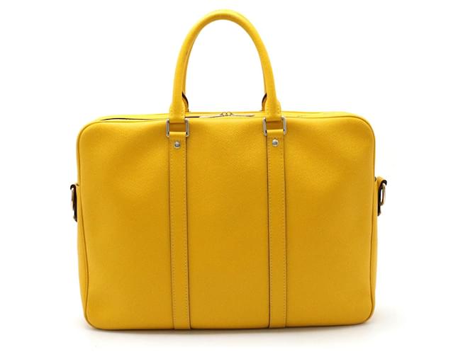 Louis Vuitton Taiga Leather Port Document Voyage PM Briefcase Yellow  ref.1891103