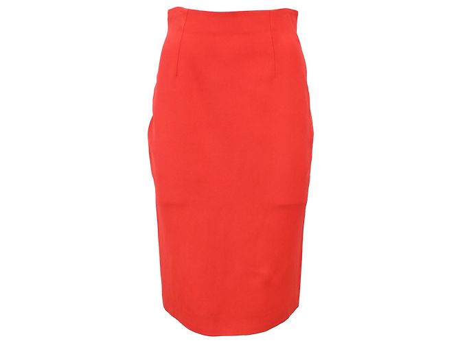 Jupe crayon midi Alexander Mcqueen en laine rouge