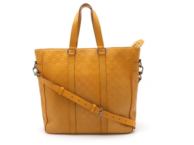 Louis Vuitton Damier Infini Neo Tadao Tote Bag N41228 Yellow Leather  ref.1891350