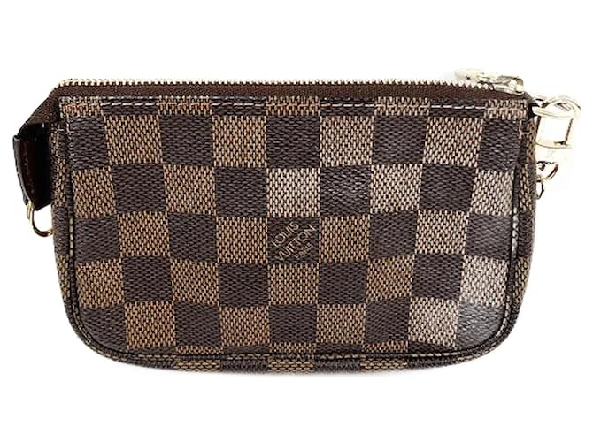 Mini Pochette Acessórios Louis Vuitton Marrom Lona  ref.1891460
