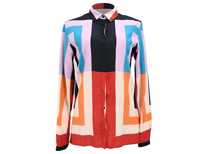 Camicia a maniche lunghe con motivo Etro in poliestere multicolore