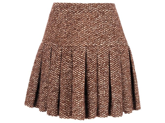 Saia mini plissada Dolce & Gabbana em acrílico marrom Vermelho