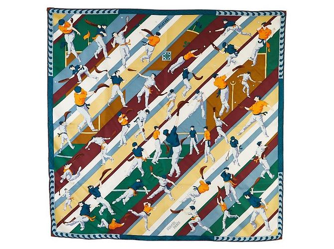 Bufanda de seda Hermès Carré 90 PILOTARI Verde
