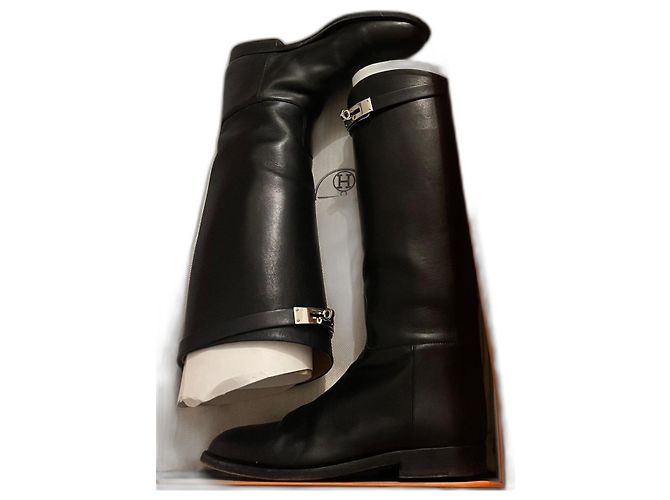 Hermès Jumping Boots Black Leather