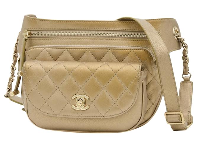 Chanel Coco Mark Golden Leather  ref.1893043