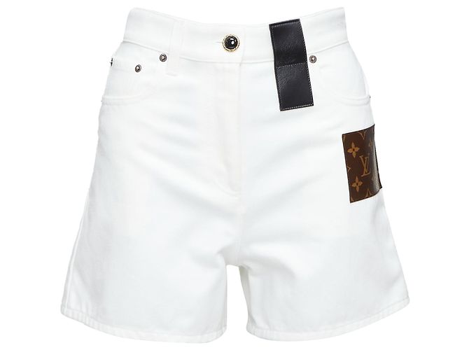 Twist Shorts mini de denim com detalhe Louis Vuitton Branco