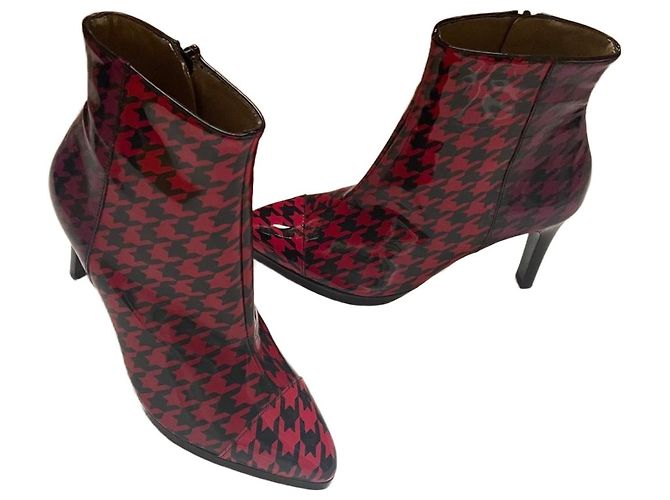 Autre Marque Azurée Ankle Boots Patent Leather Houndstooth Multiple colors