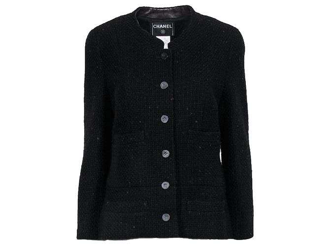 Giacca Chanel Tweed Red Dot nera Nero