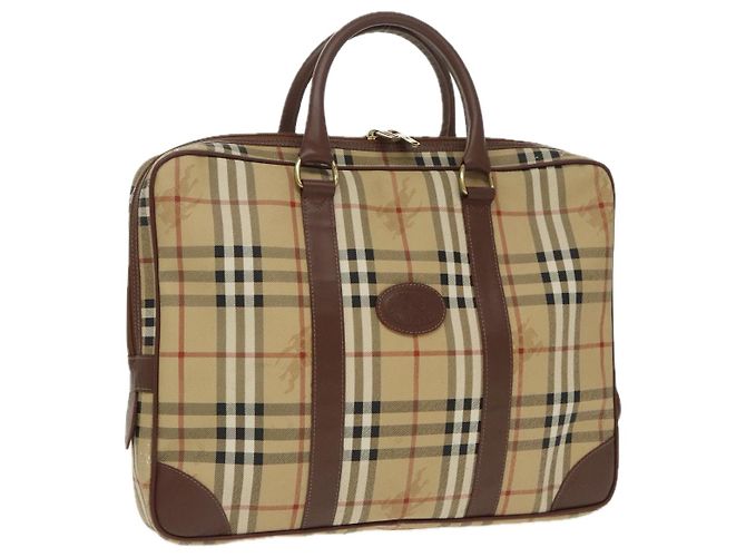 Autre Marque Borsa a mano Burberrys Nova Check PVC Beige Oro Auth 101041 D'oro