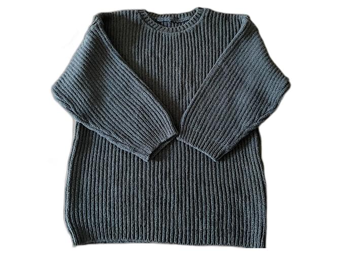 Autre Marque military green sweater 100% cotton English rib knit size 38-40 Khaki Dark green  ref.1894945