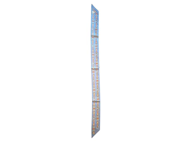 twilly hermès harnais en rosace Soie Multicolore  ref.1895016