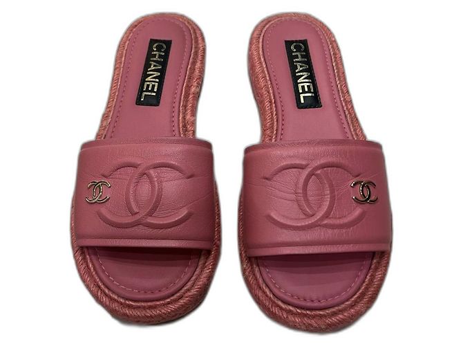 Cambon Chanel Pink Leather Mules