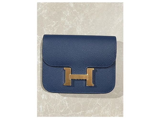 Constance Hermès HERMES Geldbörsen T. Leder Blau