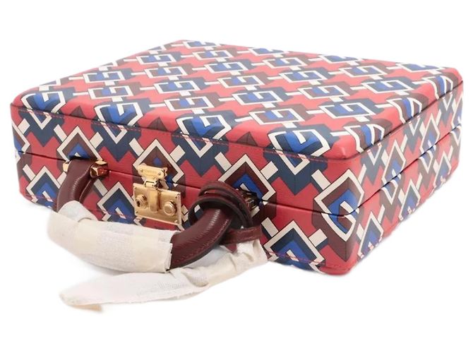 Gucci Poker Set Briefcase Geometric G Red