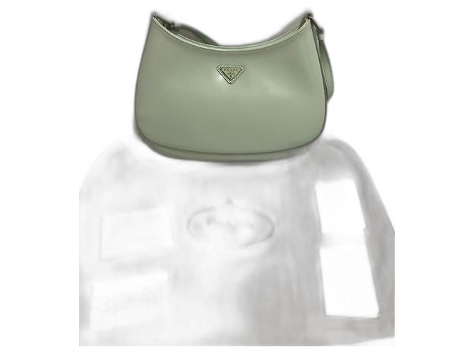 Bolsa de mão Prada Cleo em couro verde