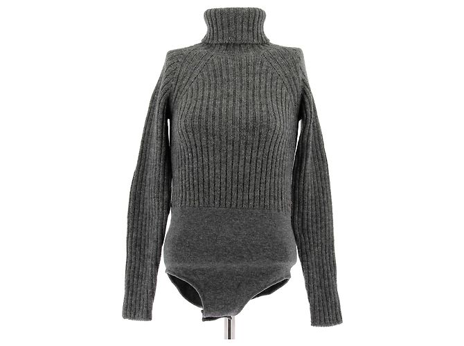 LOUIS VUITTON Strickwaren T.FR 38 Wolle Grau