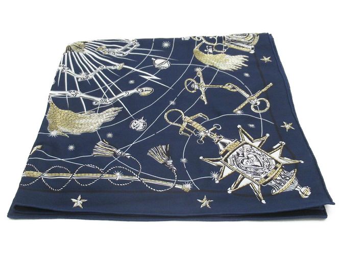 Hermès Sciarpa in seta Hermes Chorus Stellarum Blu Tela