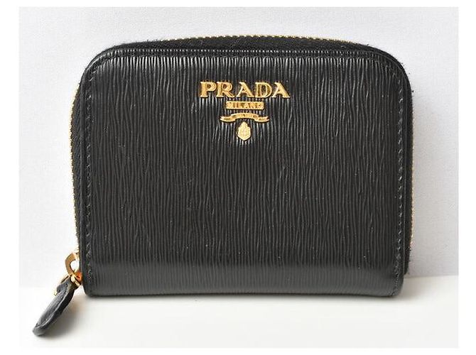 Prada Mini Wallet VITELLO MOVE Leather Black