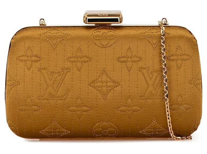 Bolsa Clutch Minodier de Cetim Louis Vuitton Dourado Metálico Lona  ref.1895946