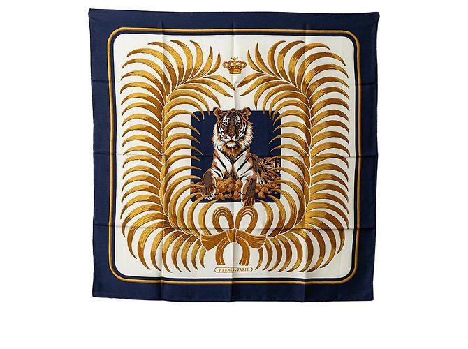 Hermès Hermes Silk Scarf TIGRE ROYAL Blue