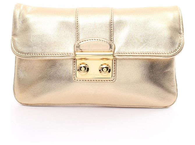 Louis Vuitton Leder Slim Clutch Sofia Coppola M95861 Golden Metallisch