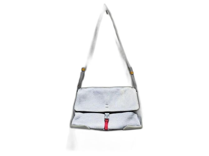 Borsa a Spalla in Rete Sportiva Prada Argento