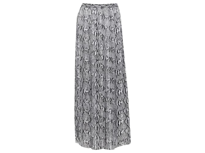 Michael Kors scaled leather print pleated midi summer skirt Grey Polyester  ref.1896852
