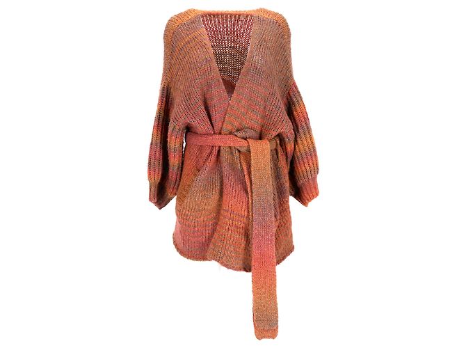 Strickjacke mit Gürtel aus mehrfarbiger Merinowolle Loveshackfancy Brady Mehrfarben