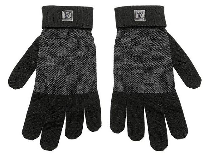 Louis Vuitton Damier Graphite Wool Gloves M70006 Black