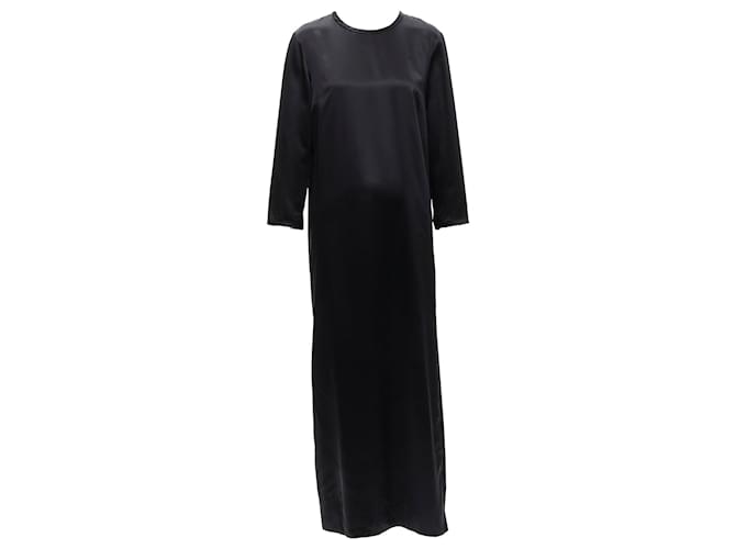 Autre Marque Alexander Wang satin minimal classic crew neck / sleeves dress Black Acetate Cellulose fibre  ref.1897644