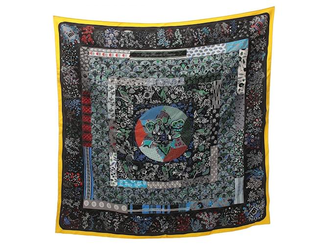 Hermès Hermes Silk Scarf Pique Fleuri de Provence Black Cloth  ref.1898106