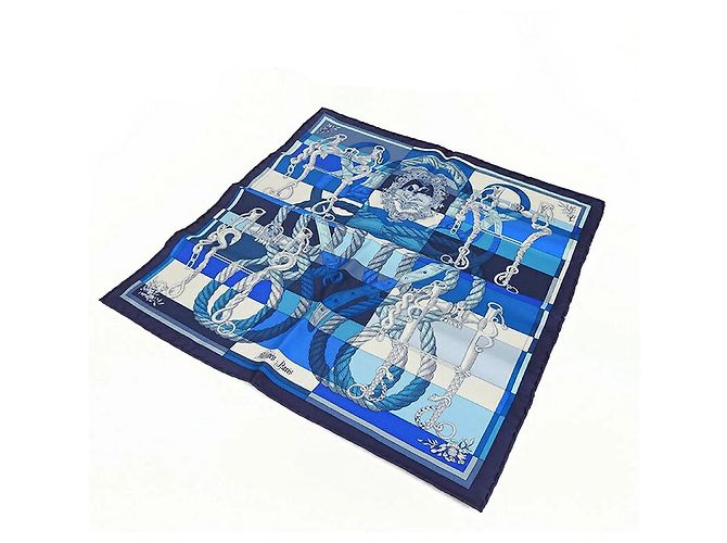 Hermès Hermes Silk Scarf Carre 45 Blue