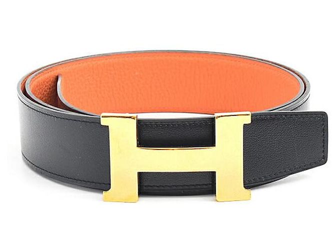 Hermès Hermes Constance Belt Men's Reversible Orange Leather