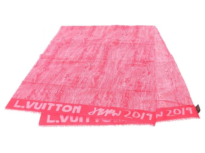 Louis Vuitton Silk Wood Stole Scarf M76062 Pink Cloth  ref.1899150