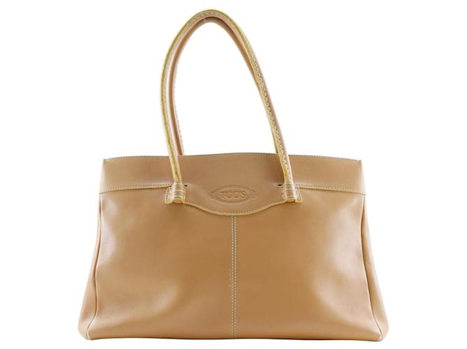 Tod's Calf Mocassino Shoulder Bag Beige Leather  ref.1899637