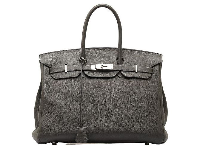 Hermès Bolsa Hermes Birkin 35 Togo com hardware prateado Cinza