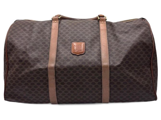 Céline Bolsa de viagem Boston Duffel Triomphe da Celine Macadam Marrom